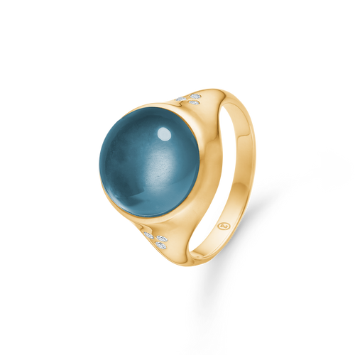 Mads Z PANTHEON ring i 14 kt. guld m. London Blue Topas